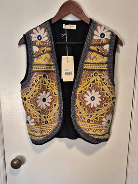 Maison Hotel Ronnie Vest Embroidered Multicolor & Black XS